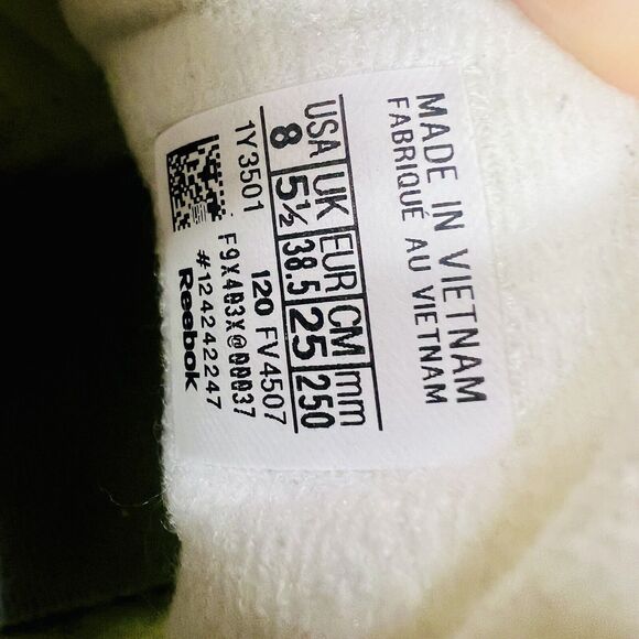 Reebok Classic Nylon Slim Casual Shoes Women’s 8 White Light Grey Retro Trainer - Picture 7 of 7